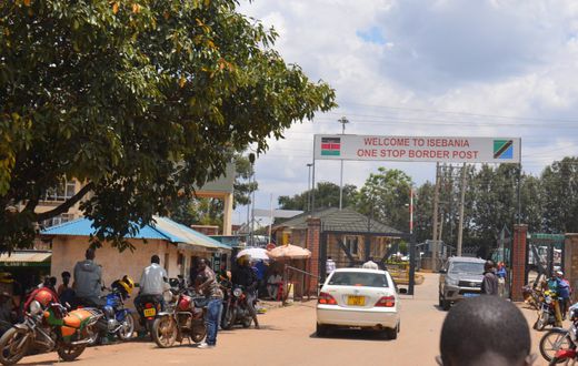 A photo of the Kenyan border post in Isebania
