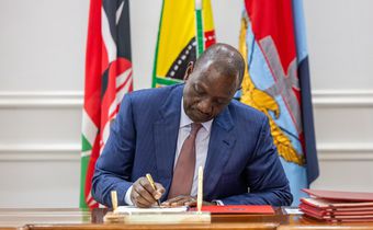 President William Ruto signs a bill into law at State House, Nairobi  on July 30, 2025