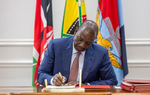 President William Ruto signs a bill into law at State House, Nairobi  on July 30, 2025