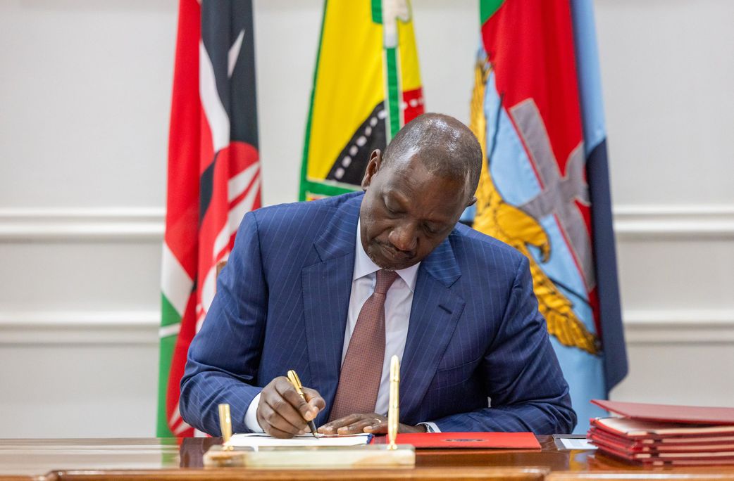 President William Ruto signs a bill into law at State House, Nairobi  on July 30, 2025