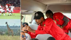 Angola National team touring Nairobi National Park after exiting CHAN 2024