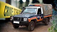 File image of a police car at a crime scene