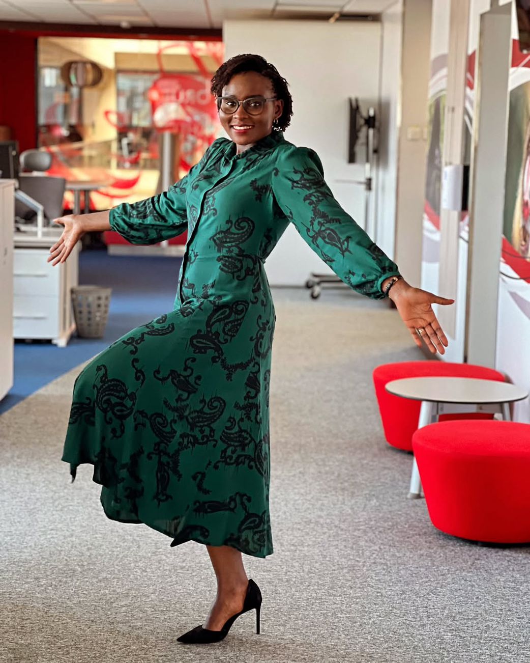 Mercy Juma Okande at the BBC studios