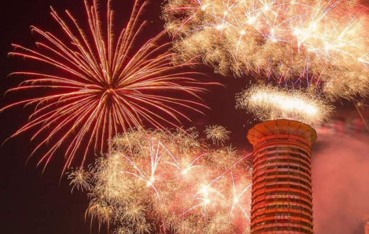 Fireworks display at KICC, Nairobi