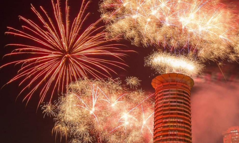 Fireworks display at KICC, Nairobi