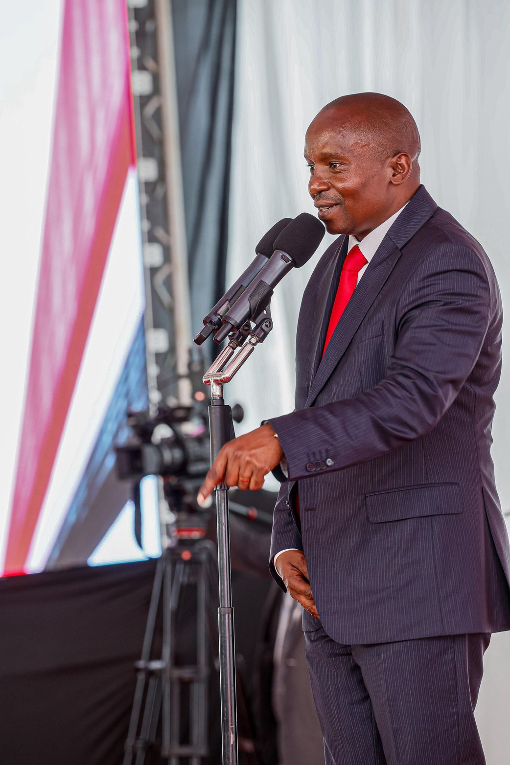 Deputy President Kithure Kindiki speaking to Isiolo leaders