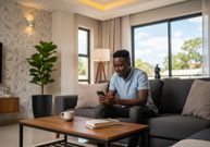 AI-generated image of a young person using their phone