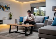 AI-generated image of a young person using their phone