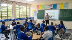 An AI-generated image of a teacher at work