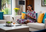 AI-generated image of a young person using their phone