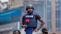 Larry Madowo during a past assignment