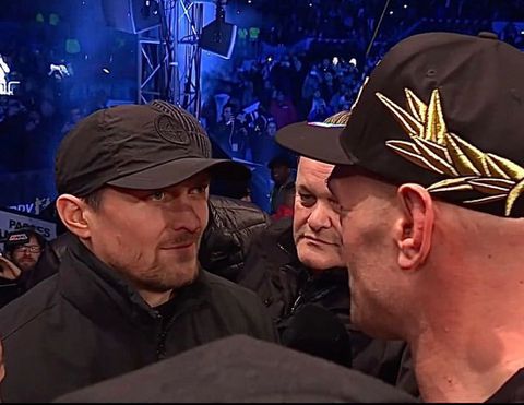 Tyson Fury screamed at Oleksandr Usyk at the Tottenham Hotspur Stadium