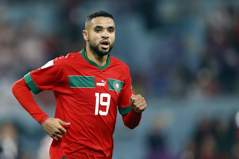 AR-RAYYAN - Youssef En Nesyri of Morocco during the FIFA World Cup, WM, Weltmeisterschaft, Fussball Qatar 2022 Play-off third place match between Croatia and Morocco at Khalifa International stadium on December 17, 2022