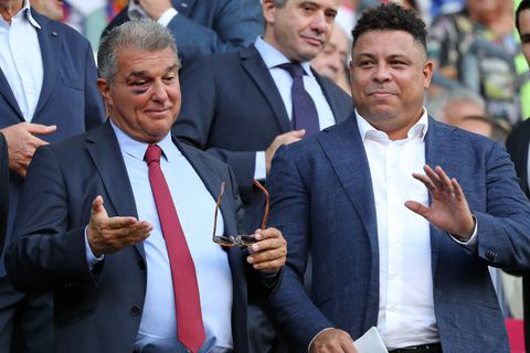 Real Valladolid owner Ronaldo Nazario and Barcelona president Joan Laporta