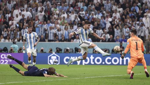 Alvarez scored four non penalty goals at the World Cup